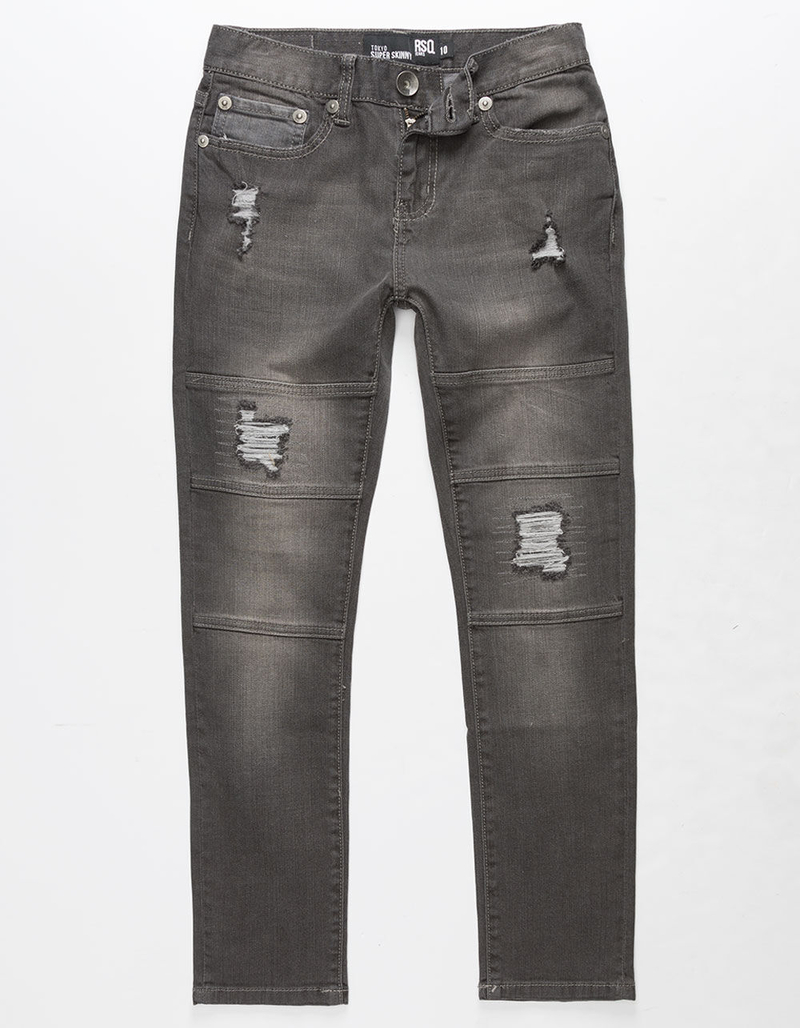 RSQ Tokyo Super Skinny Moto Boys Rip N Repair Jeans image number 0