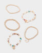 FULL TILT 5 Pack Beaded Horseshoe/Bow/Heart Charm Bracelets image number 1