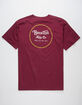 BRIXTON Wheeler II Burgundy Mens T-Shirt image number 1