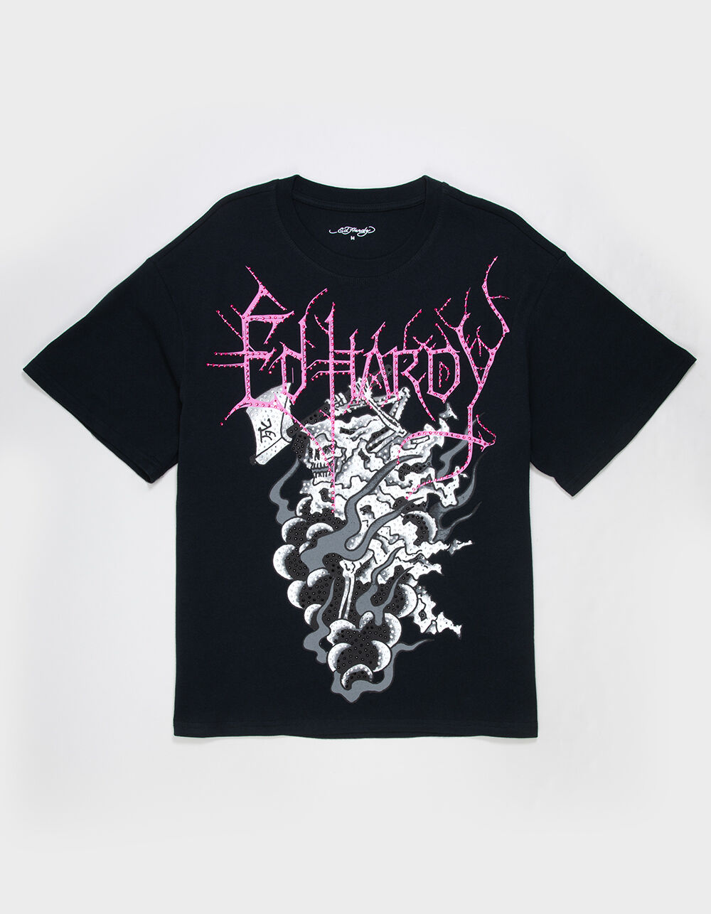 ED HARDY Ghost Rhinestone Mens Boxy Tee - BLACK | Tillys