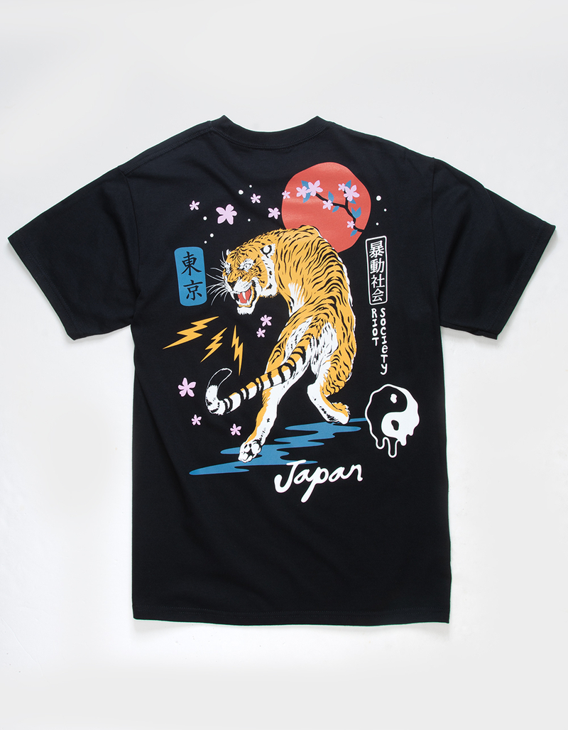 RIOT SOCIETY Kanji Tiger Mens Tee image number 0