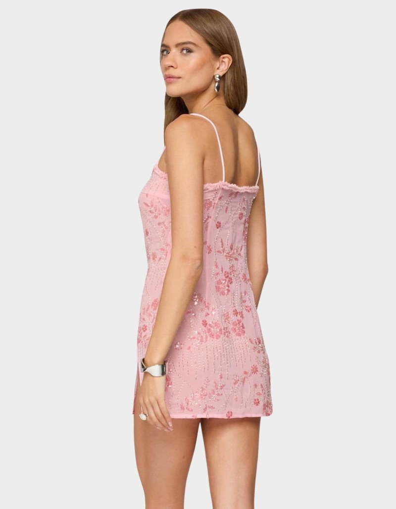 EDIKTED Romey Beaded Chiffon Mini Dress image number 2
