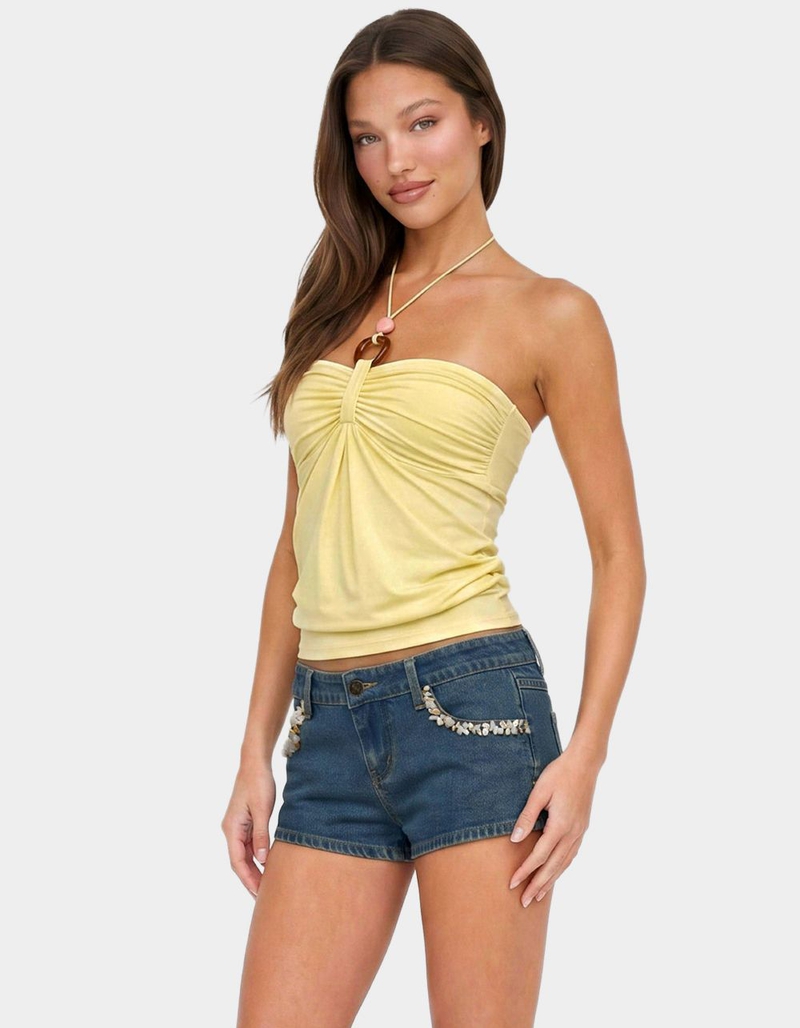 EDIKTED Itzel Ring Gathered Halter Top image number 1