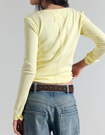 FREE PEOPLE Jamie Womens Long Sleeve Henley Top Alternative Image
