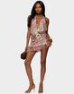 EDIKTED Kora Mixed Print Backless Mini Dress image number 5