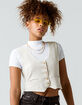 WEST OF MELROSE Cream Of The Crop Button Front Womens Vest image number 1