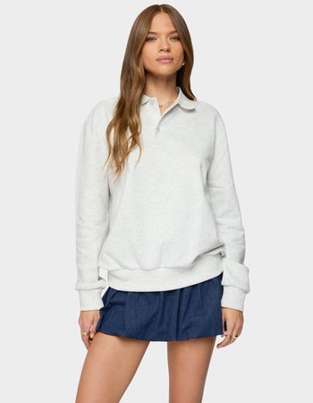 EDIKTED Scholar Oversized Polo Sweatshirt Primary Image