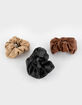 FULL TILT 3 Pack Faux Leather Scrunchies image number 2