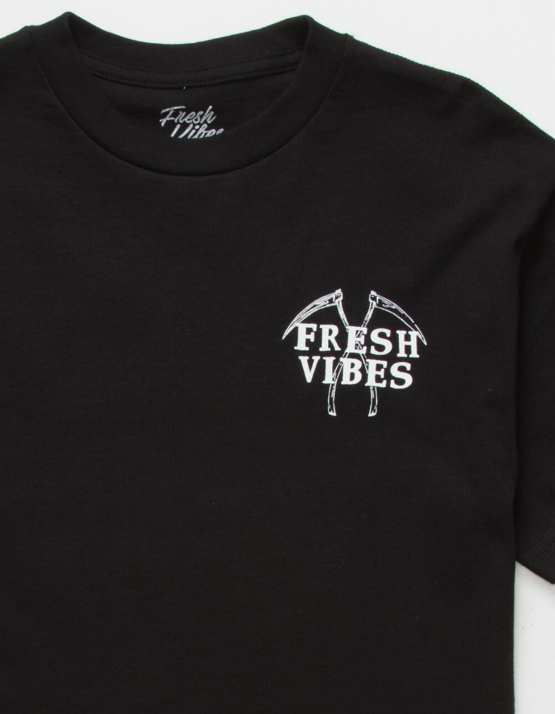 FRESH VIBES Good Friends White Mens Black T-Shirt image number 2