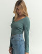 BOZZOLO Womens Ribbed V-Neck Top image number 2