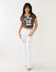 TRUE RELIGION TR 02 Logo Womens Notch Crop Tee image number 4