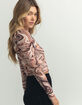 WEST OF MELROSE Marble Swirl Womens Mesh Top image number 2