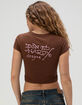 ED HARDY Rhinestone Tiger Womens Baby Tee - BROWN
