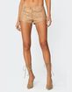 EDIKTED Audrey Faux Leather Studded Micro Shorts image number 1