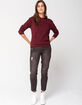 FULL TILT Seamed Wine Womens Hoodie image number 4