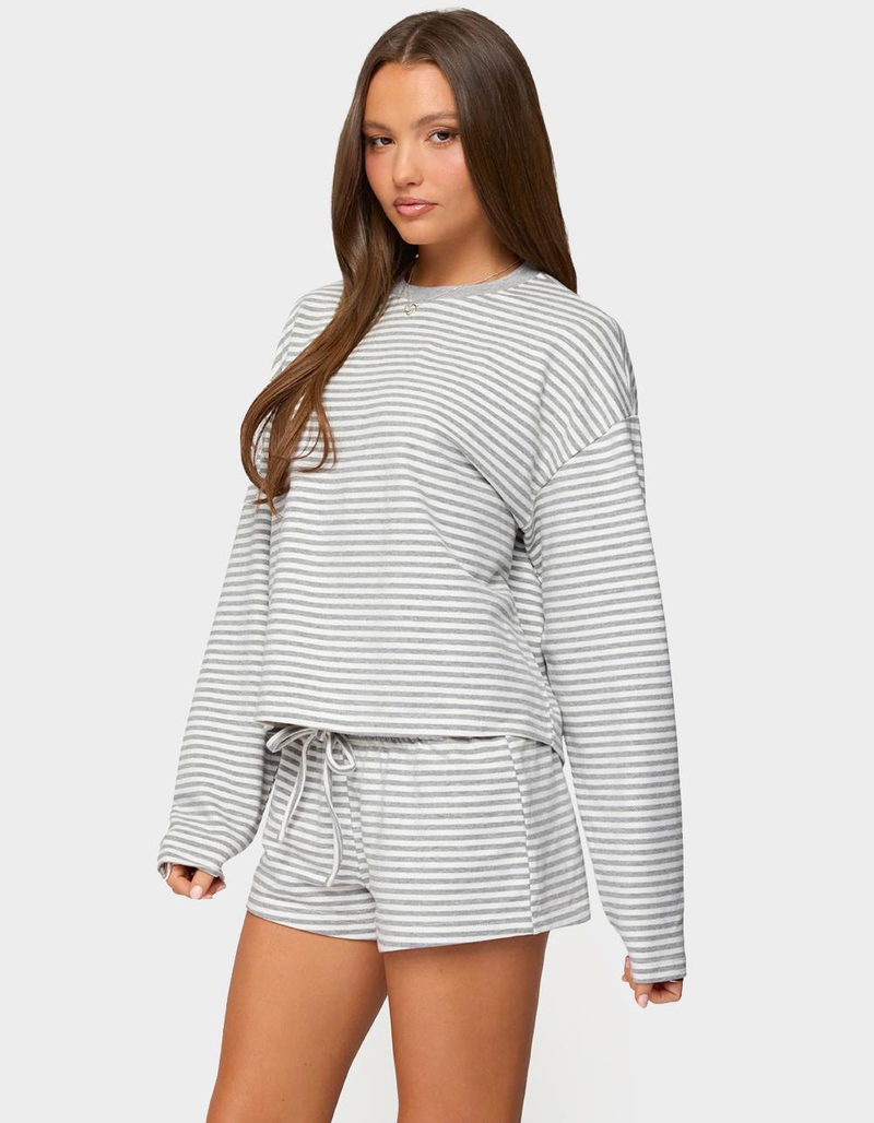 EDIKTED Jainee Striped Long Sleeve Tee image number 1