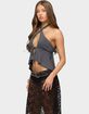 EDIKTED Dafnie Split Front Crisscross Halter Top image number 2