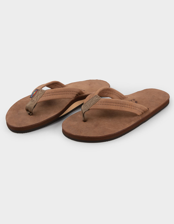 RAINBOW Single Layer Luxury Mens Leather Flip Flops Primary Image