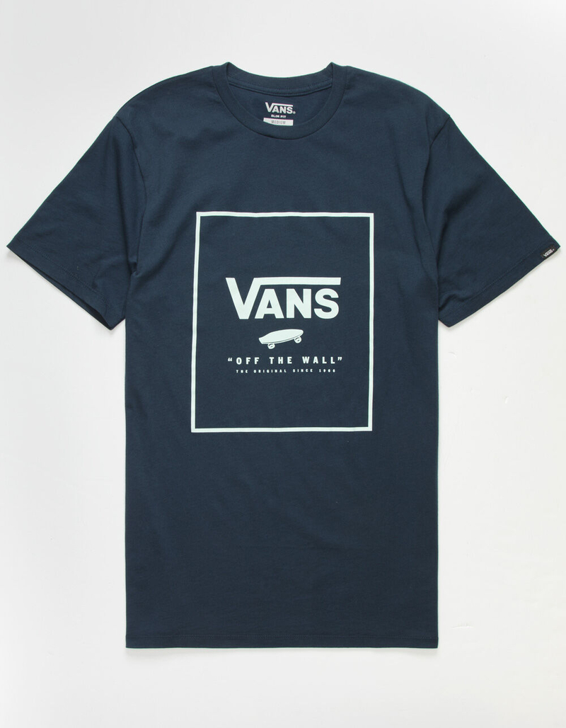 VANS Box Print Mens Navy T-Shirt image number 0