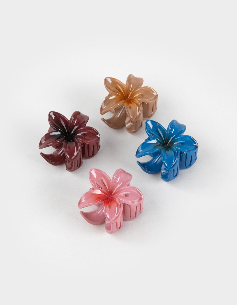 FULL TILT 4 Pack Mini Hawaiian Floral Claw Clips image number 0
