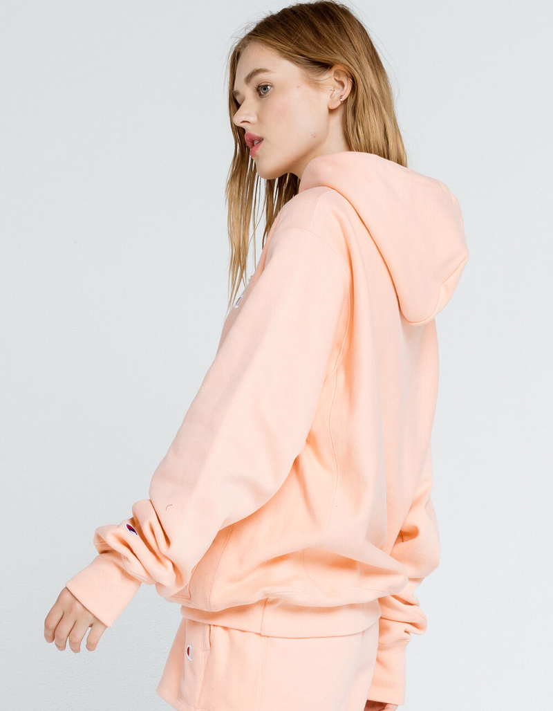 CHAMPION Reverse Weave Womens Peach Boyfriend Hoodie image number 1