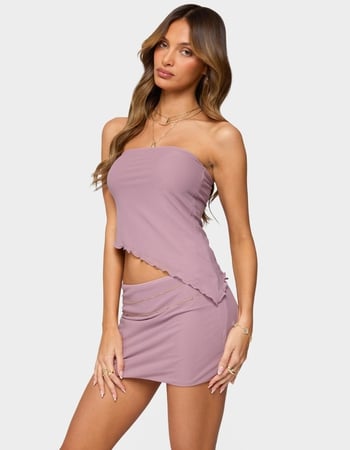 EDIKTED Vivi Mesh Asymmetric Tube Top Alternative Image