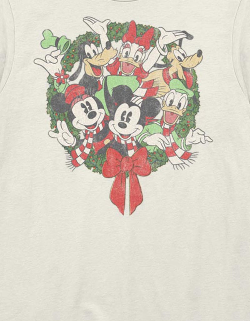 DISNEY Friend Wreath Unisex Holiday Tee image number 1