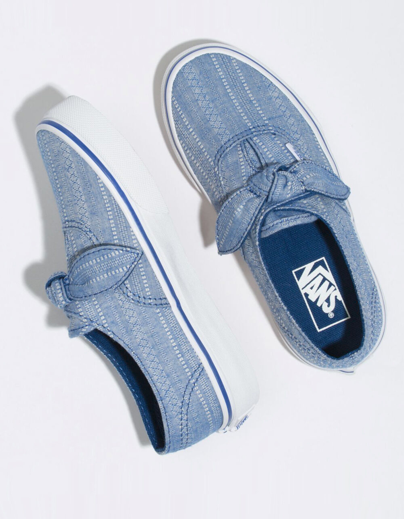 VANS Lace Chambray Authentic Knotted True Blue Girls Shoes image number 2