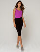 HEART & HIPS Pointelle Henley Womens Purple Tank image number 4