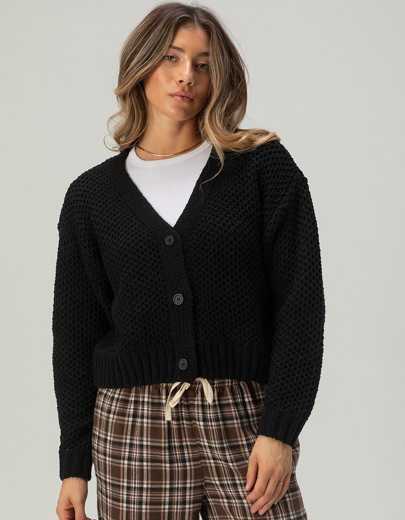 FULL TILT Chenille V-Neck Womens Cardigan image number 0