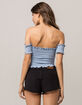 SKY AND SPARROW Smocked Off The Shoulder Womens Tube Top image number 3