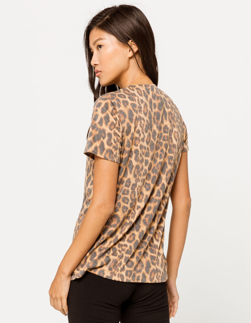 FULL TILT Leopard Womens Boyfriend Tee image number 2