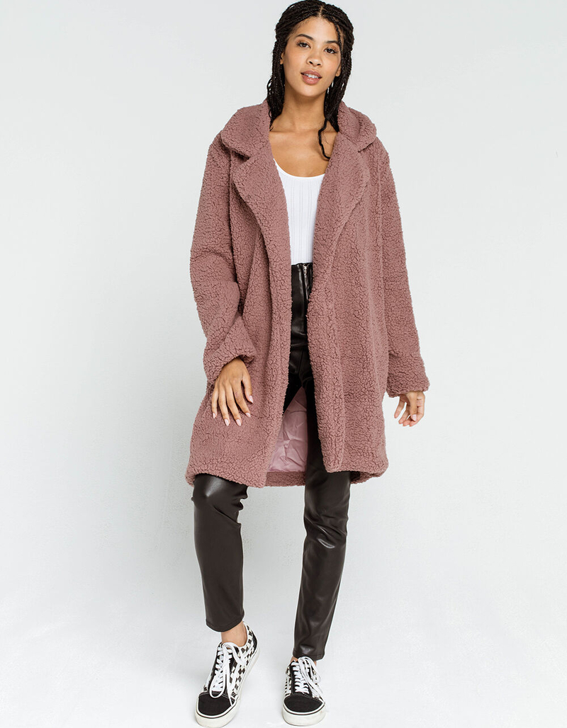 KAII Sherpa Long Womens Lavender Coat image number 3