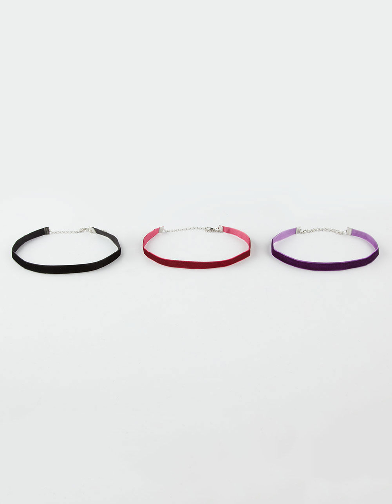 FULL TILT 3 Pack Skinny Velvet Chokers image number 0