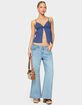 EDIKTED Petite Low Rise Wide Leg Jeans image number 5