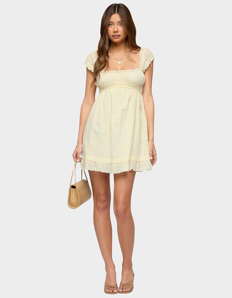 EDIKTED Eyelet Ruffle Babydoll Mini Dress image number 3