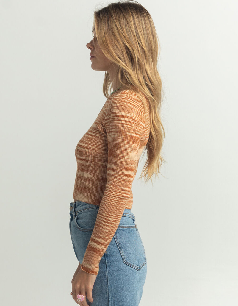 FULL TILT Space Dye Key Hole Womens Top image number 1