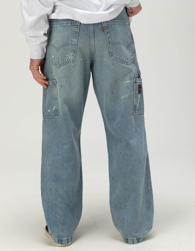 LEVI'S 568 Mens Loose Straight Double Knee Carpenter Jeans - Diving Ducks Distressed image number 2