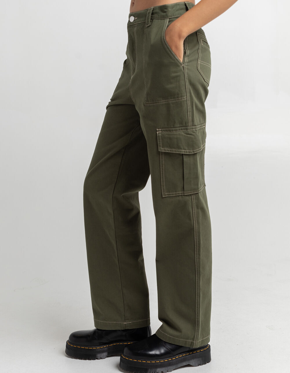 FULL TILT Womens Cargo Pants - OLIVE 