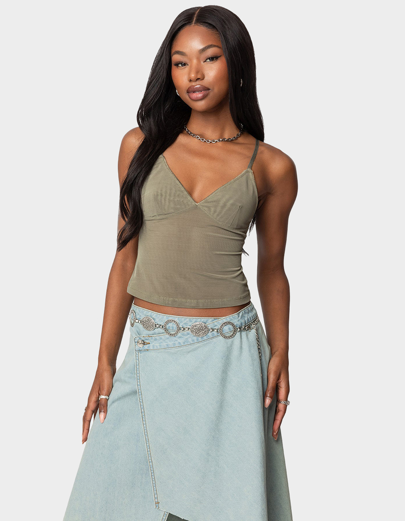 EDIKTED Blake Mesh Tank Top image number 0