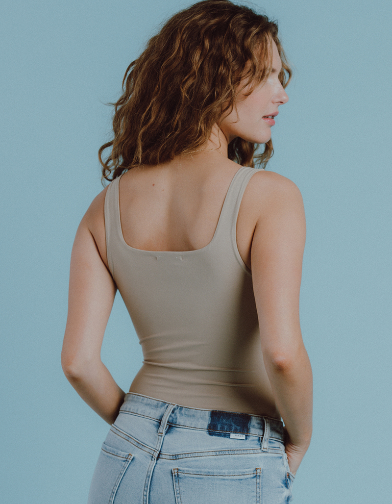 WEST OF MELROSE Seamless Square Neck Womens Bodysuit image number 3