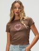 FULL TILT Flaming Heart Womens Baby Tee image number 2