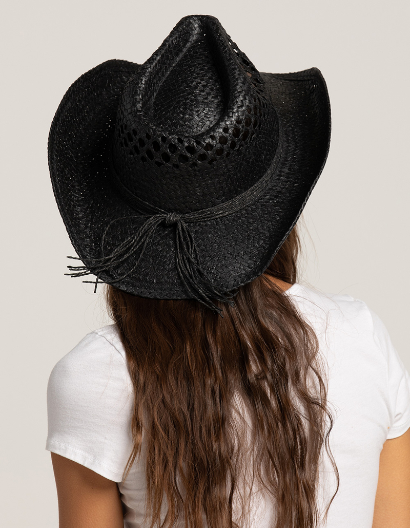 Straw String Trim Womens Cowboy Hat image number 4