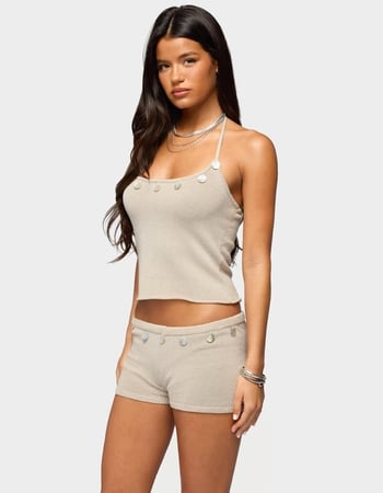 EDIKTED Nicca Iridescent Knit Halter Top Alternative Image