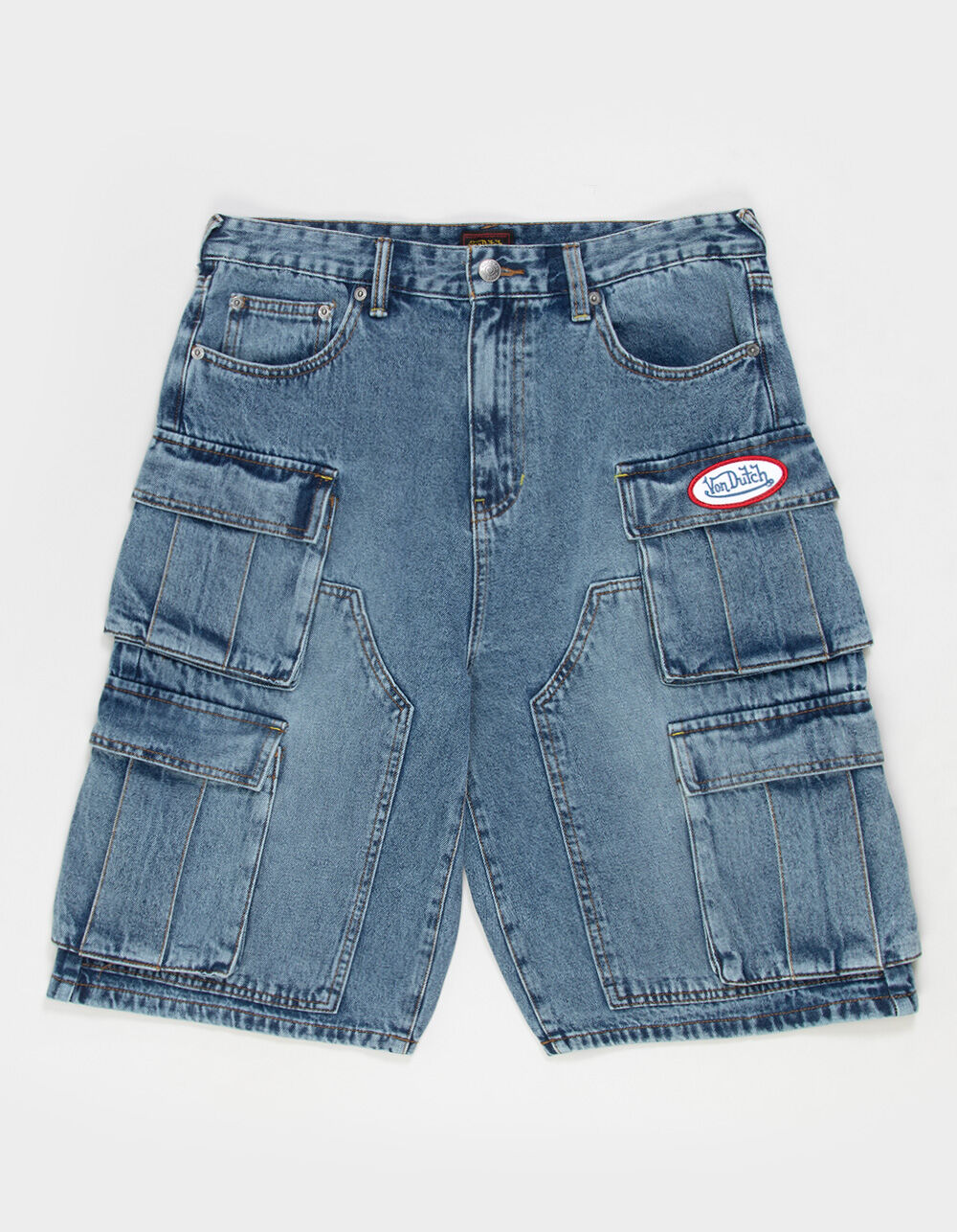 VON DUTCH Mens Cargo Jorts - MEDIUM WASH | Tillys