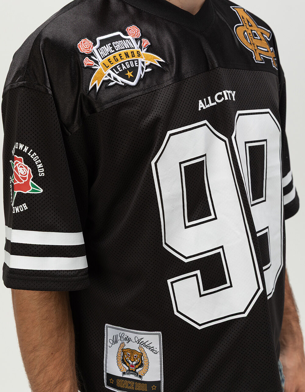 RSQ Mens Baggy Crop Mesh Jersey - BLACK | Tillys