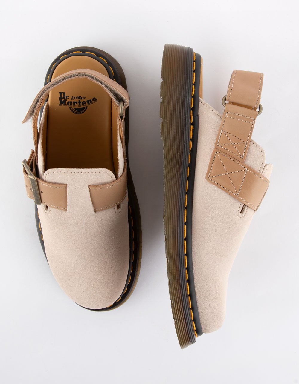 DR. MARTENS Jorge II Suede & Leather Womens Slingback Mules