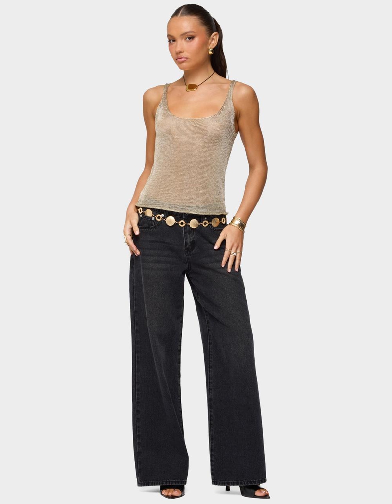EDIKTED Ery Wide Leg Mid Rise Jeans image number 4