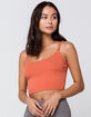 HEART & HIPS Ribbed Crop Womens Rust Cami image number 2