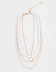 FULL TILT Layered Pearl/Heart Necklace image number 1